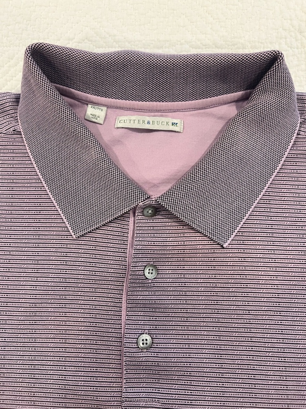 Cutter & Buck Purple Striped Men's Polo